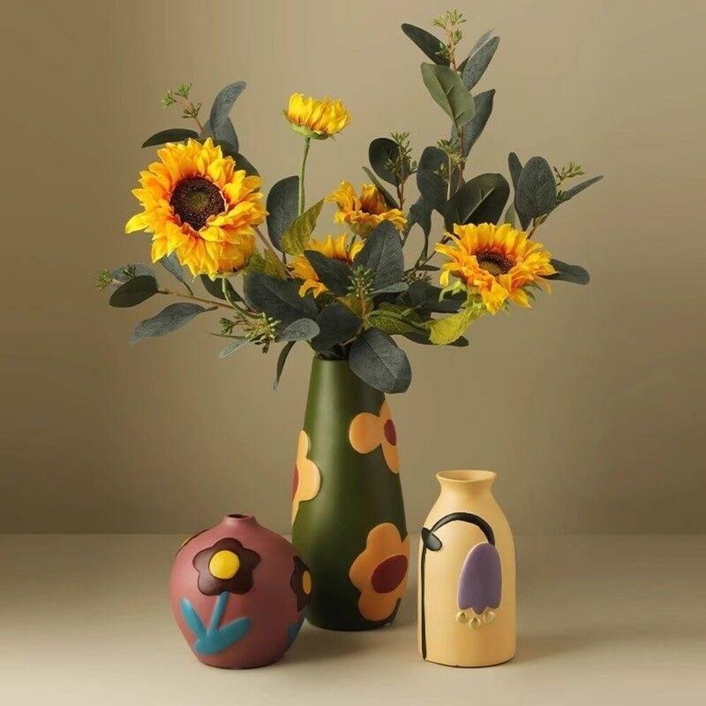 Contemporary Floral Vase – Colorful Home Accent